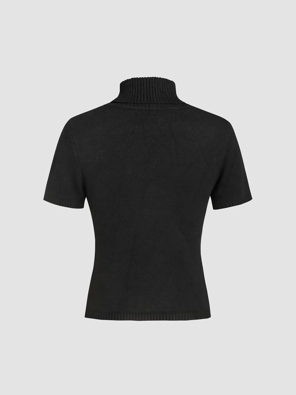 CIDER Womens Short Sleeve Turtleneck Tops Cute Knit Slim Fit Sweater Blouses Basic Tee