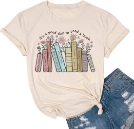 Its a Good Day to Read A Book Shirt Womens Book Lover Teacher Shirts Bookworm Reading Retro Floral Bookish Shirts