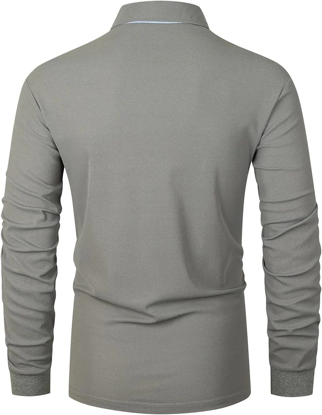 Men's Regular-Fit Long Sleeve Polo Shirts with Pocket Fashion T-Shirts