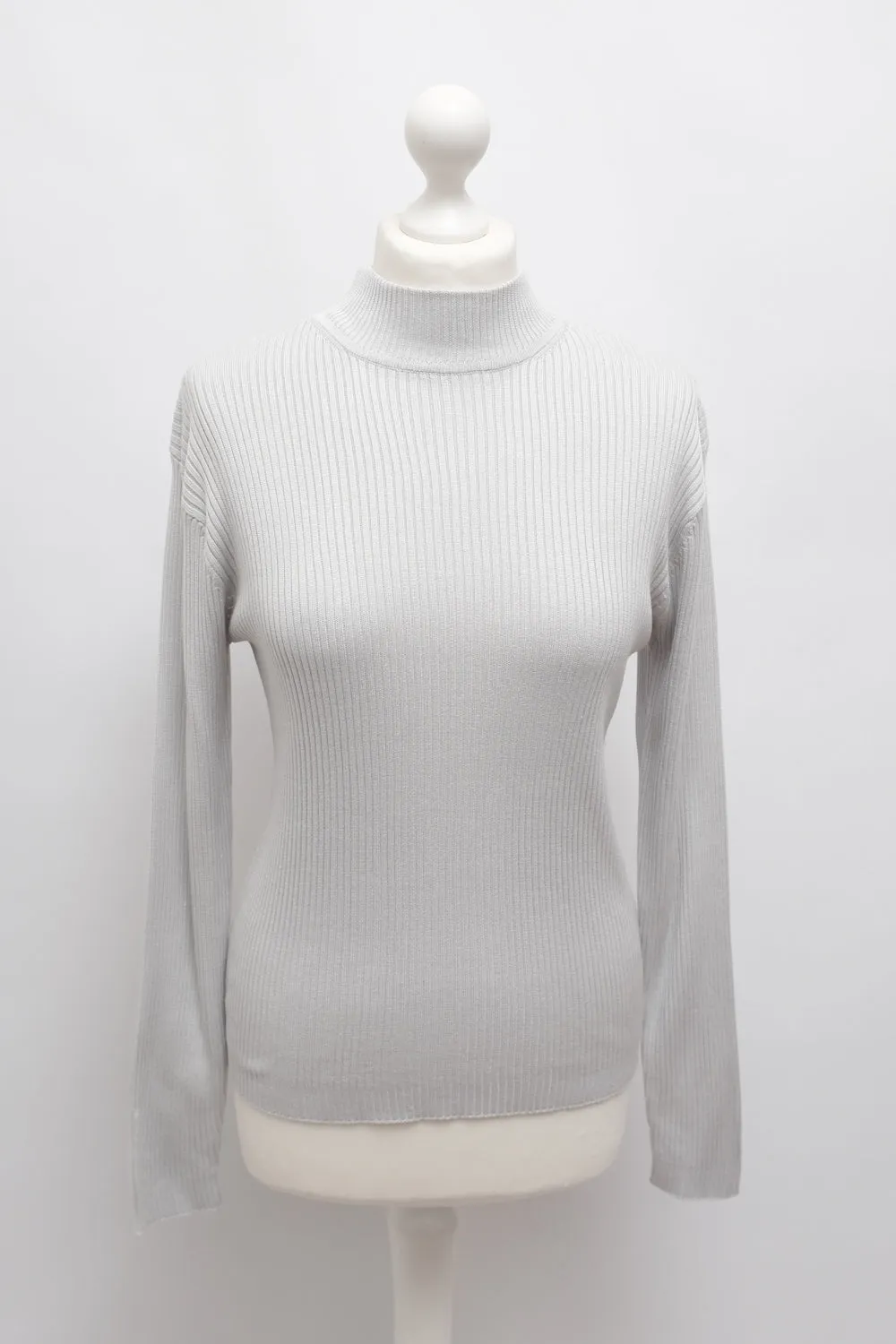 PURE SILK HIGH NECK LONGSLEEVE
