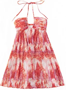 SOLY HUX Women's Sundresses Tie Dye Halter Sleeveless Flowy Party Beach Dress Vacation Outfits