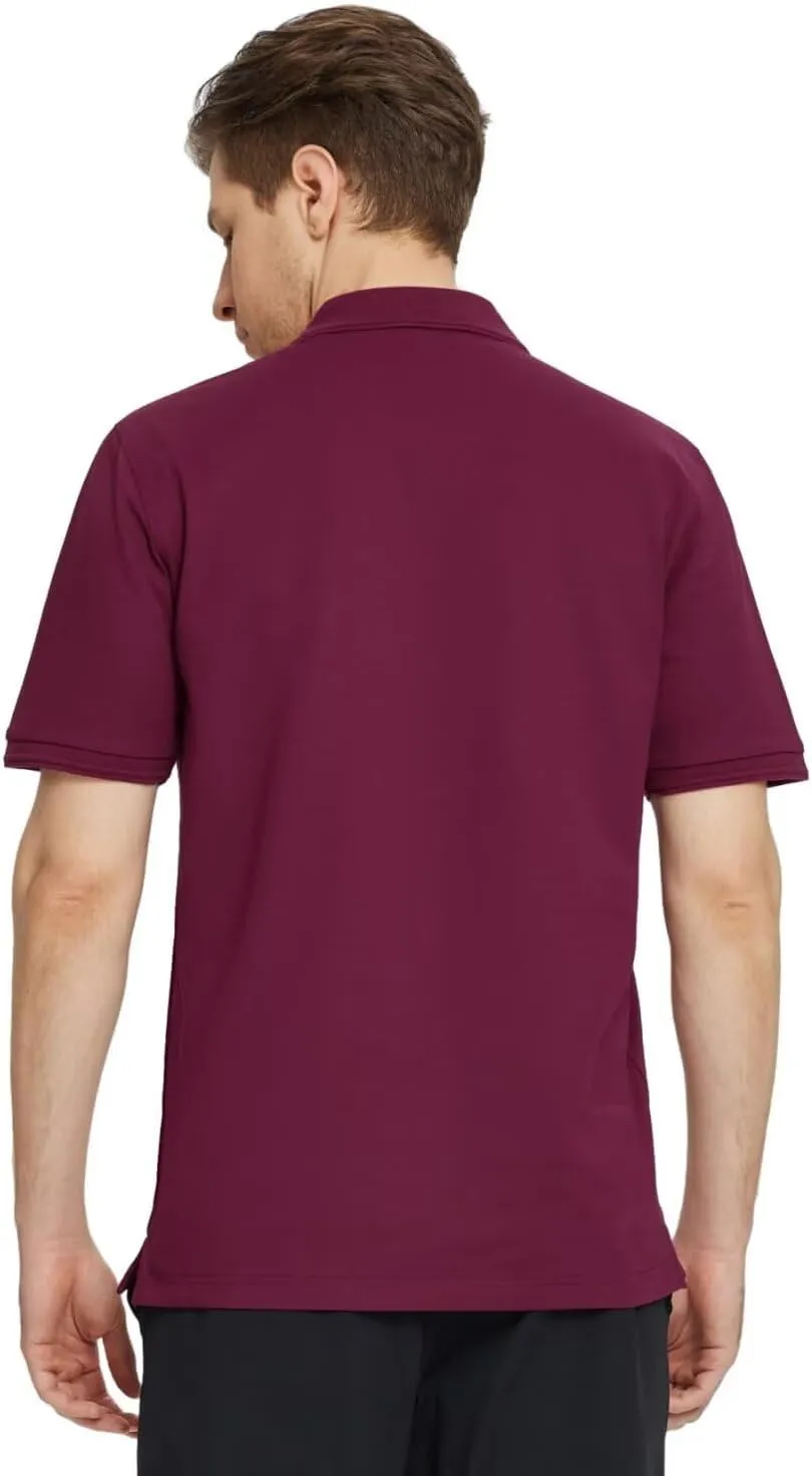 VEBOON Mens V Neck Polo Shirts Short Sleeve Lightweight Business Collared Shirts Performance Golf Polo Shirts for Men